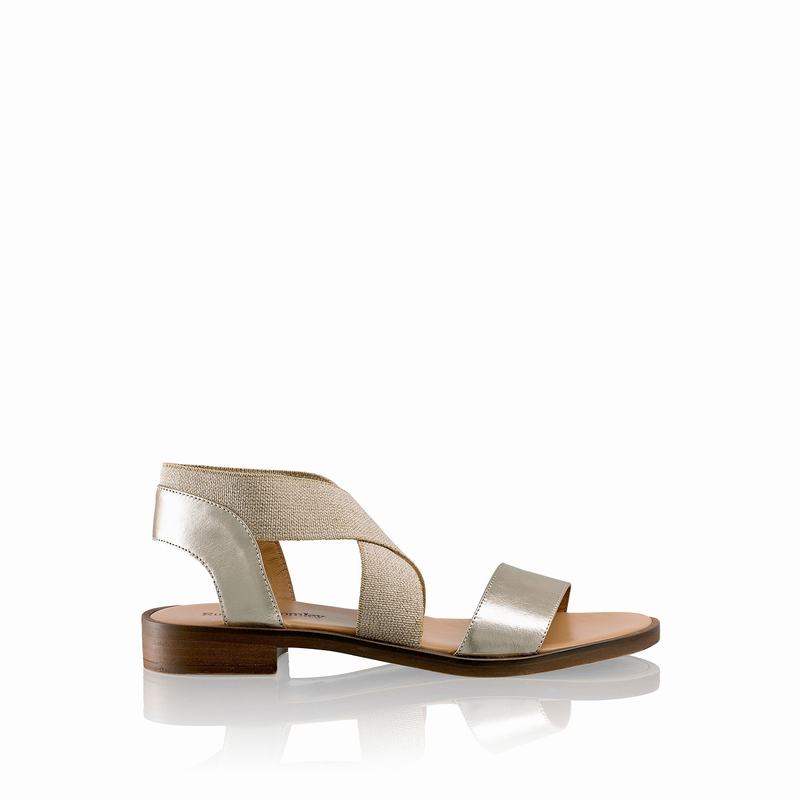 Russell & Bromley Tribeca Stretch Band Flat Sandals Women's Metallic [OBG6093RF]